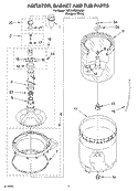 CONTROLS AND REAR PANEL, AGITATOR, Diagram and Parts List for 7MTAWS800JQ3  Whirlpool Washer