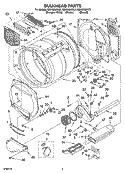 BULKHEAD PARTS Diagram and Parts List for GEW9868KL3  Whirlpool Dryer