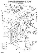CONTROLS AND REAR PANEL PARTS Diagram and Parts List for 2DLSQ7533JQ5  Whirlpool Washer