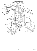 FRAME PARTS Diagram and Parts List for KCCC151JWH1  KitchenAid Trash Compactor