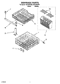 DISHRACK PARTS, OPTIONAL PARTS (NOT INCLUDED) Diagram and Parts List for DU810SWPT3  Whirlpool Dishwasher