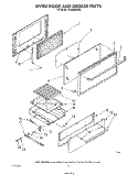 OVEN DOOR AND BROILER Diagram and Parts List for SF302BSRW0  Whirlpool Range