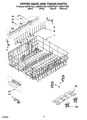 UPPER RACK AND TRACK PARTS Diagram and Parts List for KUDP01FLSS1  KitchenAid Dishwasher