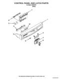 CONTROL PANEL AND LATCH PARTS Diagram and Parts List for IWU98760  Inglis Dishwasher