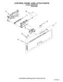 CONTROL PANEL AND LATCH PARTS Diagram and Parts List for KUDE70FXPA3  KitchenAid Dishwasher