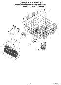 LOWER RACK PARTS, OPTIONAL PARTS (NOT INCLUDED) Diagram and Parts List for KUDW03CTBL0  KitchenAid Dishwasher