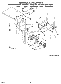 CONTROL PANEL PARTS Diagram and Parts List for KUCC151JBS1  KitchenAid Trash Compactor