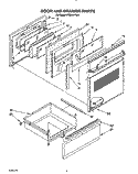 DOOR AND DRAWER Diagram and Parts List for FES355YW0  Roper Range
