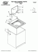 TOP AND CABINET PARTS Diagram and Parts List for RTW4100SQ3  Roper Washer