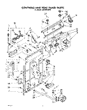 CONTROLS AND REAR PANEL Diagram and Parts List for LA6100XSW0  Whirlpool Washer