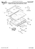 COOKTOP, LITERATURE Diagram and Parts List for GY396LXGT4  Whirlpool Range