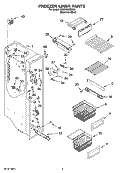 FREEZER LINER PARTS Diagram and Parts List for KSBP25INSS02  KitchenAid Refrigerator