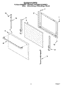 DOOR PARTS, MISCELLANEOUS PARTS Diagram and Parts List for SF3020EKQ1  Whirlpool Range