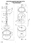 AGITATOR, BASKET AND TUB Diagram and Parts List for LSB6300LW0  Whirlpool Washer