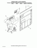 DOOR AND LATCH PARTS Diagram and Parts List for DU1015XTXB5  Whirlpool Dishwasher