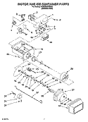 MOTOR AND ICE CONTAINER PARTS Diagram and Parts List for 6GS5SHGXRS00  Whirlpool Refrigerator