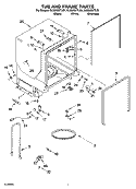 TUB AND FRAME PARTS Diagram and Parts List for GU2300XTLB1  Whirlpool Dishwasher