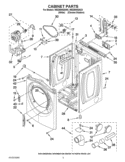 CABINET PARTS Diagram and Parts List for WED88HEAW0  Whirlpool Dryer