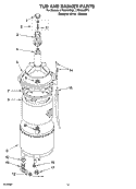 TUB AND BASKET PARTS Diagram and Parts List for LTG5243DT6  Whirlpool Washer Dryer Combo