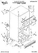 CABINET Diagram and Parts List for ET18HNXBW00  Whirlpool Refrigerator