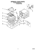 INTERNAL OVEN PARTS Diagram and Parts List for YKEMC308KM03  KitchenAid Microwave Oven Combo