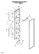 FREEZER DOOR PARTS Diagram and Parts List for 6ED2FHKXKQ04  Whirlpool Refrigerator