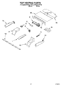 TOP VENTING PARTS, MISCELLANEOUS PARTS Diagram and Parts List for KEBC247KWH2  KitchenAid Wall Oven