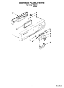 CONTROL PANEL PARTS Diagram and Parts List for ISU98661  Inglis Dishwasher