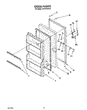 DOOR Diagram and Parts List for EV200FXXN00  Whirlpool Freezer
