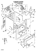 CABINET PARTS Diagram and Parts List for 3HLER5437JQ2  Whirlpool Dryer