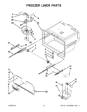 FREEZER LINER PARTS Diagram and Parts List for KFXS25RYWH5  KitchenAid Refrigerator