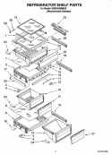 REFRIGERATOR SHELF PARTS Diagram and Parts List for KSRS25RSMS03  KitchenAid Refrigerator
