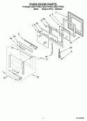 OVEN DOOR PARTS Diagram and Parts List for GBD277PRB03  Whirlpool Wall Oven