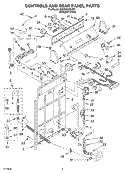 CONTROLS AND REAR PANEL PARTS Diagram and Parts List for 3XGSC9455JQ2  Whirlpool Washer