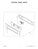 CONTROL PANEL PARTS Diagram and Parts List for KBHS179BSS00  KitchenAid Microwave
