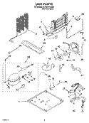 UNIT Diagram and Parts List for GT2SHKXLS00  Whirlpool Refrigerator