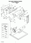 TOP AND CONSOLE PARTS Diagram and Parts List for 4KWED5790VW0  Whirlpool Dryer