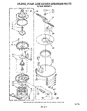 HEATER, PUMP, AND LOWER SPRAY ARM Diagram and Parts List for DU8300XT3  Whirlpool Dishwasher