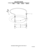 HEATER PARTS Diagram and Parts List for WDF530PAYT3  Whirlpool Dishwasher