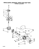 BRAKE, CLUTCH, GEARCASE, MOTOR AND PUMP Diagram and Parts List for LA9680XWF1  Whirlpool Washer