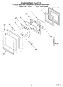 OVEN DOOR PARTS Diagram and Parts List for GBS277PDB11  Whirlpool Wall Oven