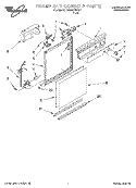 FRAME AND CONSOLE Diagram and Parts List for DU800DWGX1  Whirlpool Dishwasher