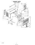 CABINET Diagram and Parts List for ACP602XT0  Whirlpool Air Conditioner