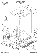 CABINET PARTS Diagram and Parts List for 5VGS3SHGKQ03  Whirlpool Refrigerator