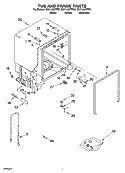 TUB AND FRAME PARTS Diagram and Parts List for DU1145XTPB1  Whirlpool Dishwasher