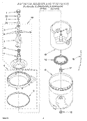 AGITATOR, BASKET AND TUB Diagram and Parts List for 3LSR5233AN0  Whirlpool Washer