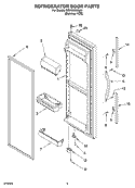 REFRIGERATOR DOOR PARTS Diagram and Parts List for GD5YHAXNL00  Whirlpool Refrigerator