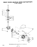 BRAKE, CLUTCH, GEARCASE, MOTOR AND PUMP Diagram and Parts List for LA7450XMW0  Whirlpool Washer