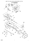 MOTOR AND ICE CONTAINER Diagram and Parts List for KSRS25FGSS14  KitchenAid Refrigerator