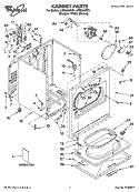 CABINET PARTS Diagram and Parts List for LER5636PT1  Whirlpool Dryer